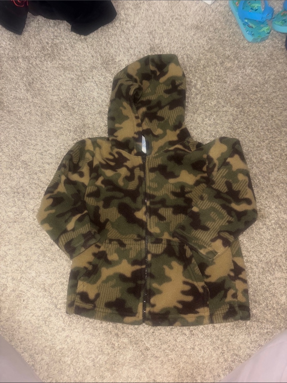 Wonderkids Green & Brown Camo Hooded Zip Jacket